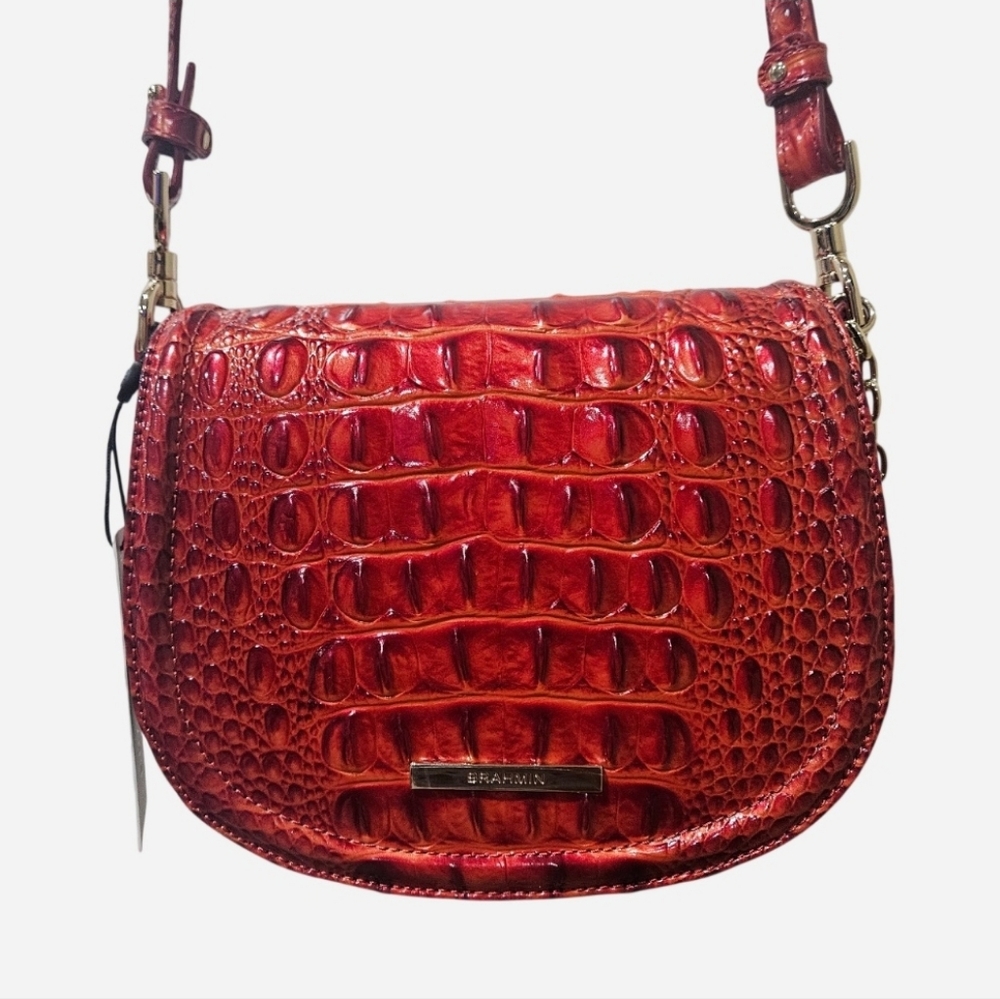Brahmin Briar Radiant Red Melbourne Crossbody Bag - NWT - Picture 4 of 11